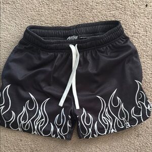 ARISE Black Flame Print Shorts